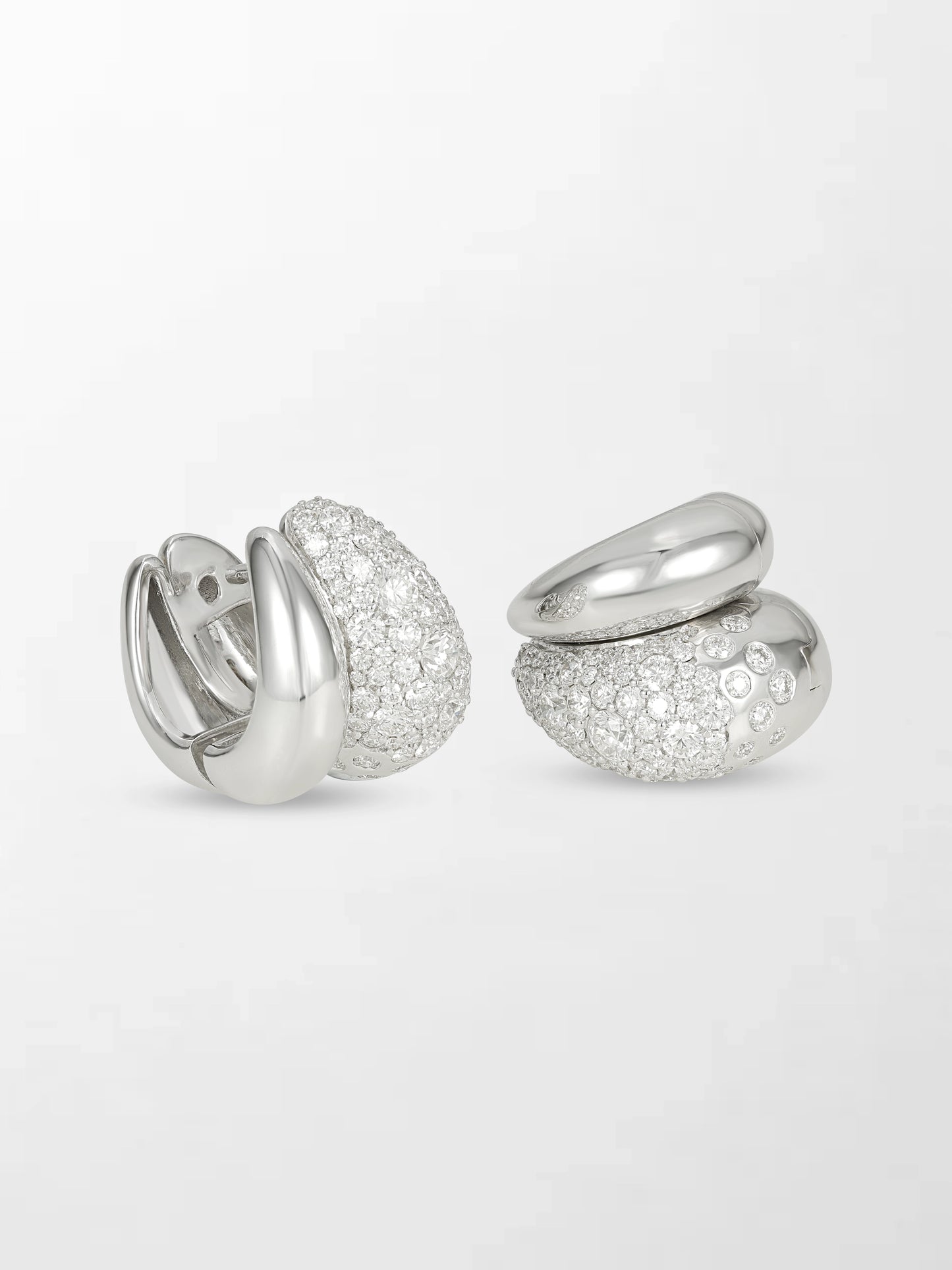 Snow Dome Pavé Huggies