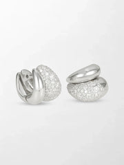 Snow Dome Pavé Huggies