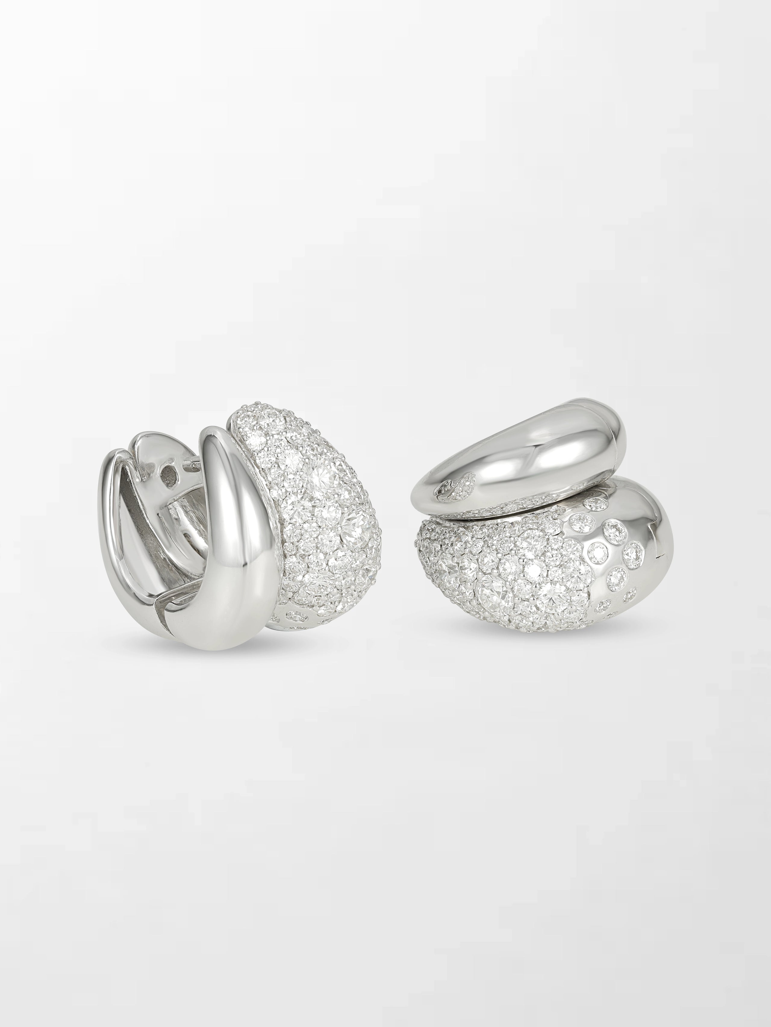 Snow Dome Pavé Huggies