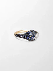 Sapphire Dome Pave Ring