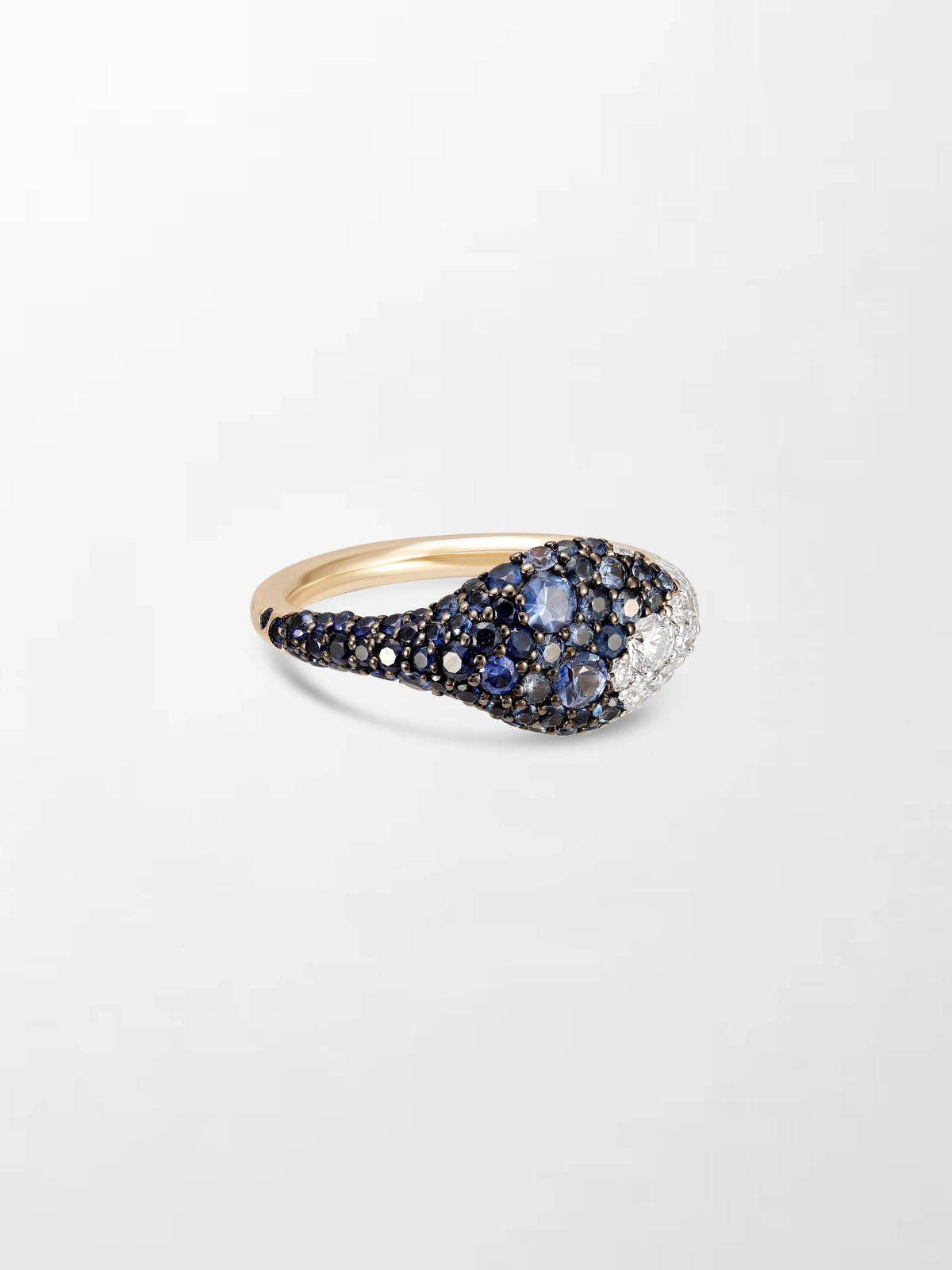 Sapphire Dome Pave Ring