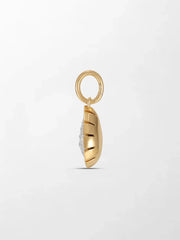 Split Bezel Snow Teardrop Pendant