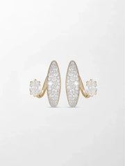 Pavé Oval Diamond Hoops