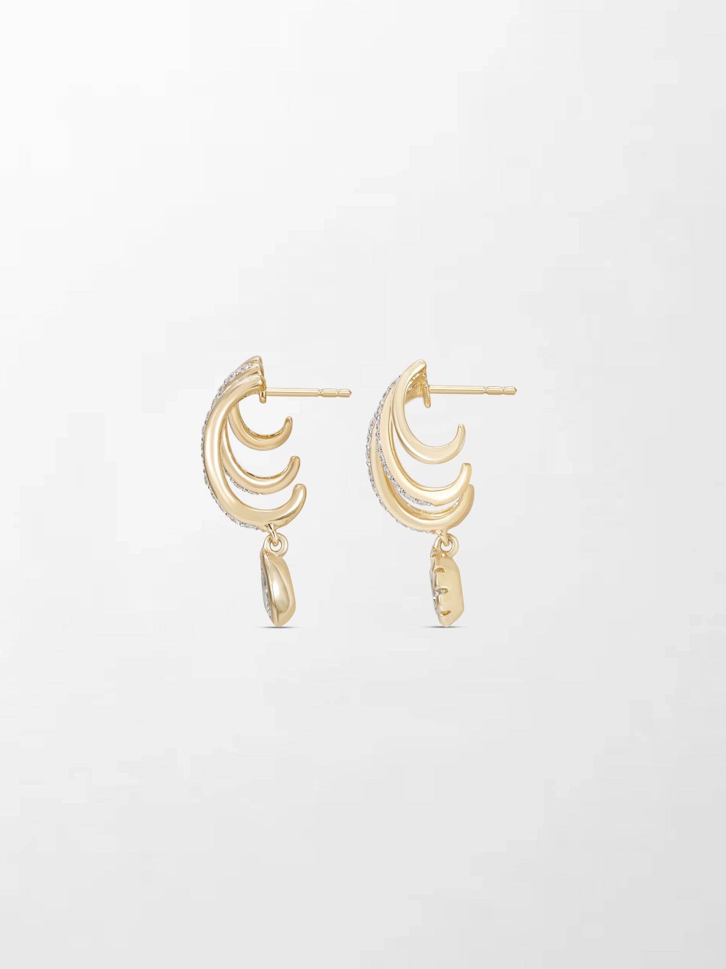 Drop Claw Diamond Earrings