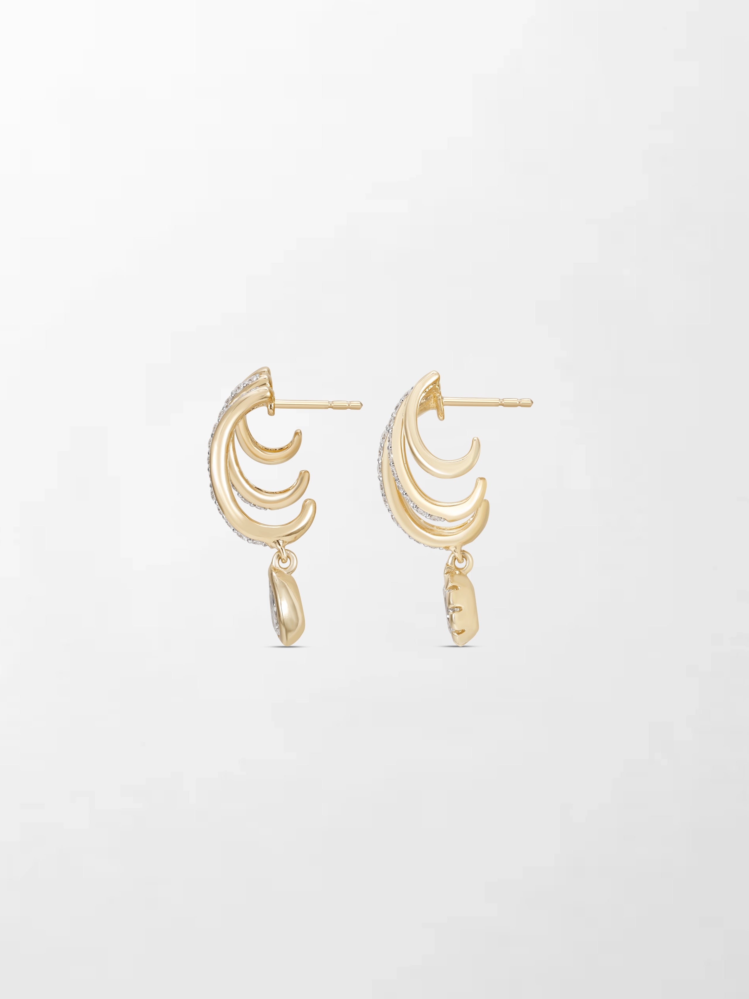Drop Claw Diamond Earrings
