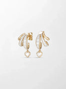 Bezel Heart Drop Earrings