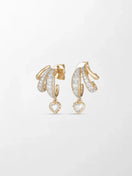 Bezel Heart Drop Earrings