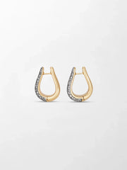 Snow Pave Wave Hoop Earrings
