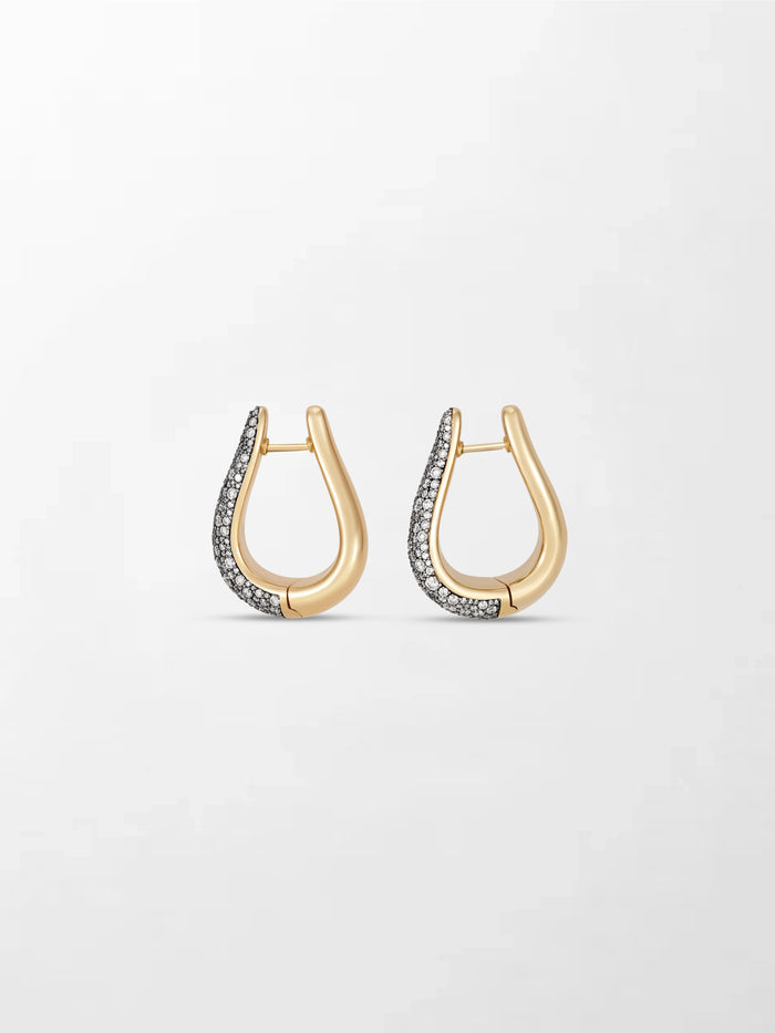 Snow Pave Wave Hoop Earrings