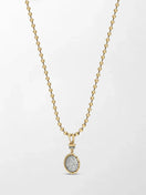 Split Bezel Midnight Pendant with Ball Chain