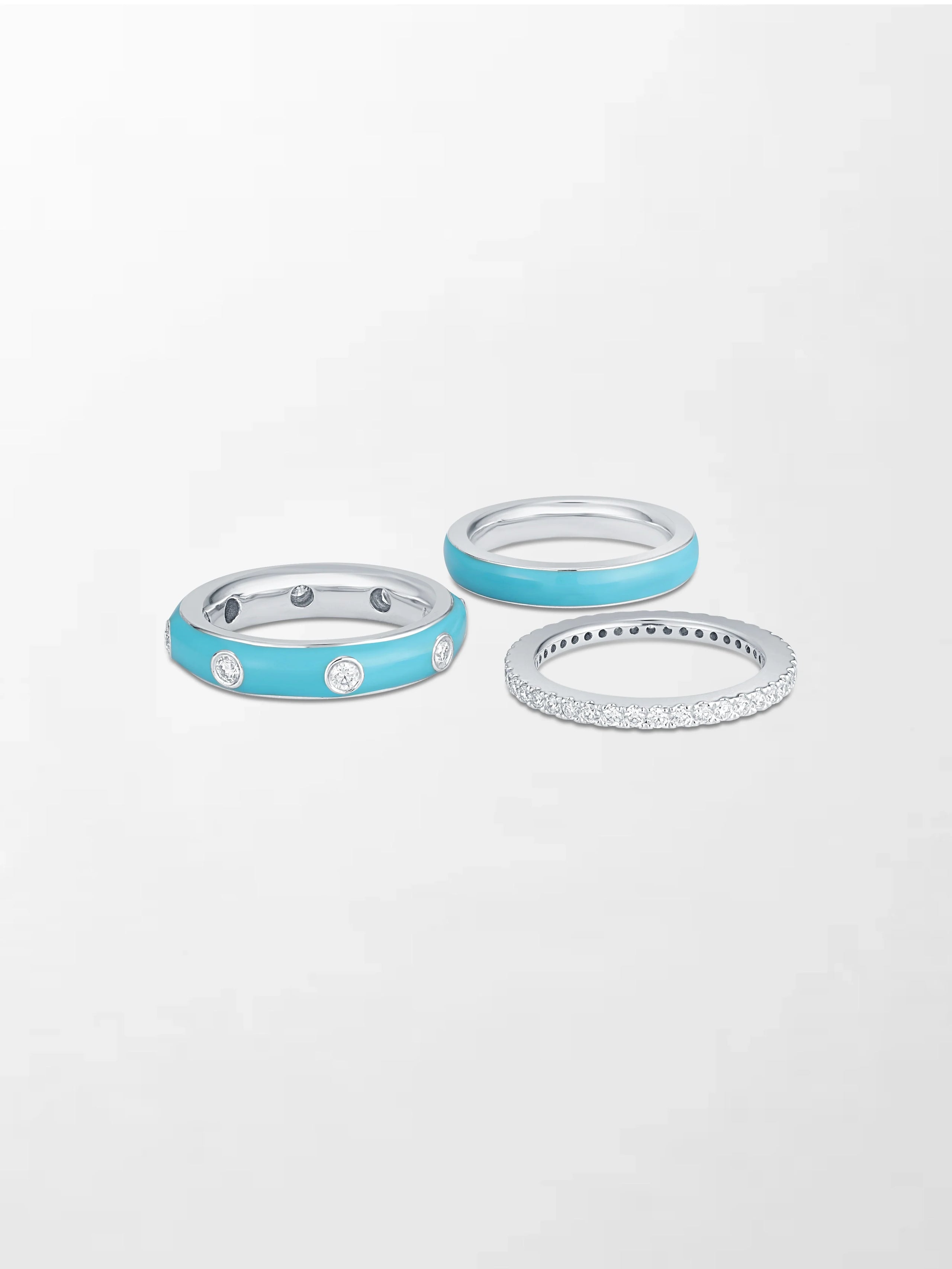 Blue Enamel Stack Ring