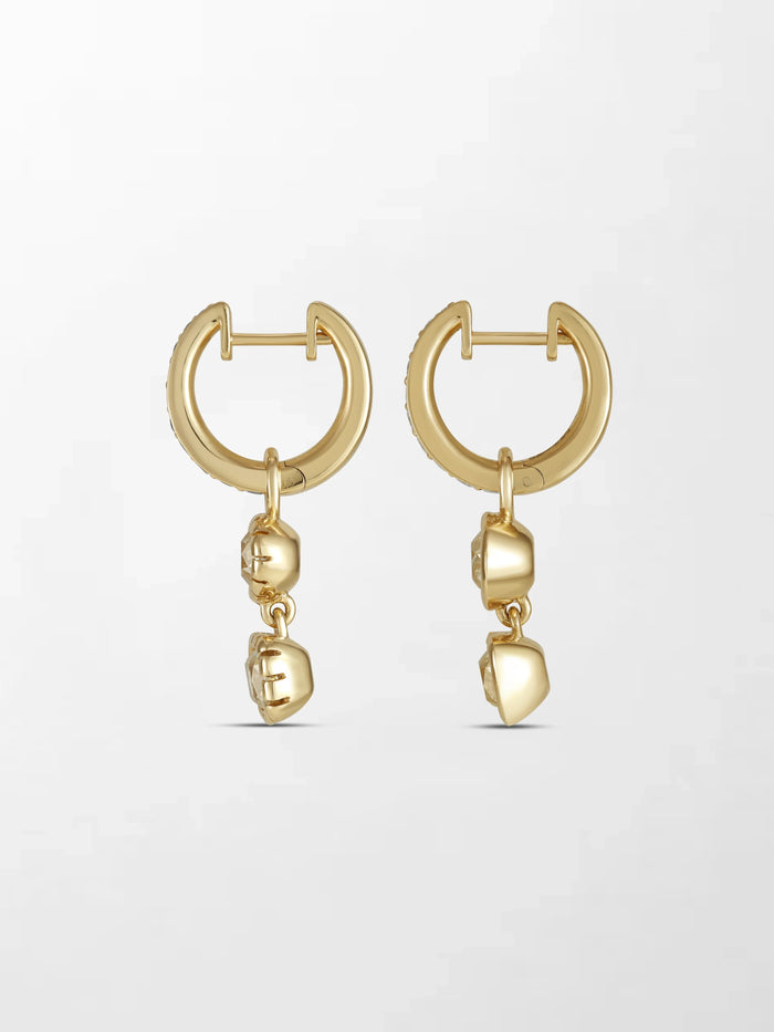 Split Bezel Huggie Drop Earring