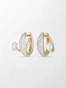 Pavé Oval Diamond Hoops