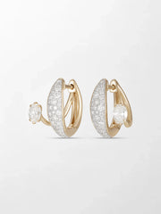 Pavé Oval Diamond Hoops