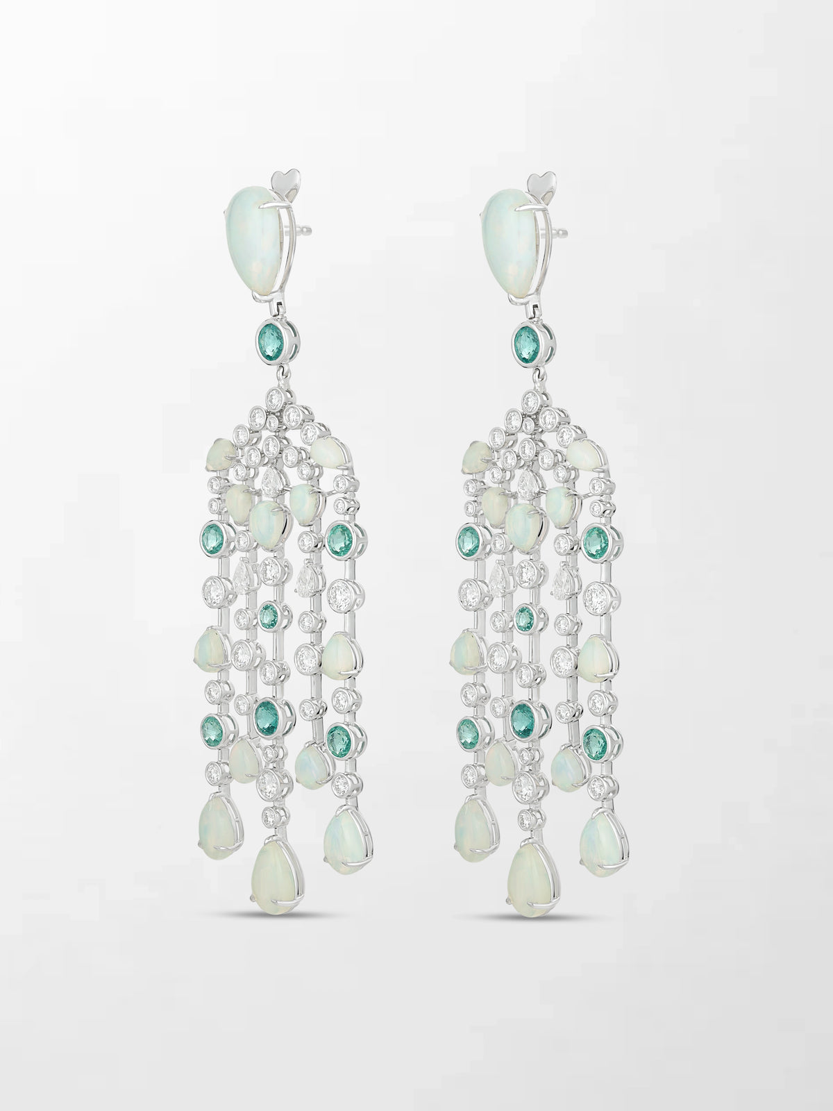 Moonlit Opal Chandelier Earrings