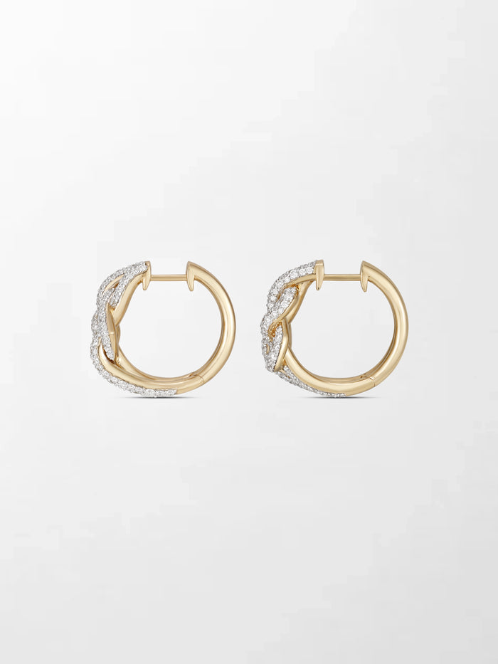 Pave Heart Knot Hoops