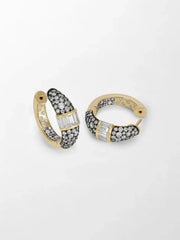 Rhodium Pavé Baguette hoops