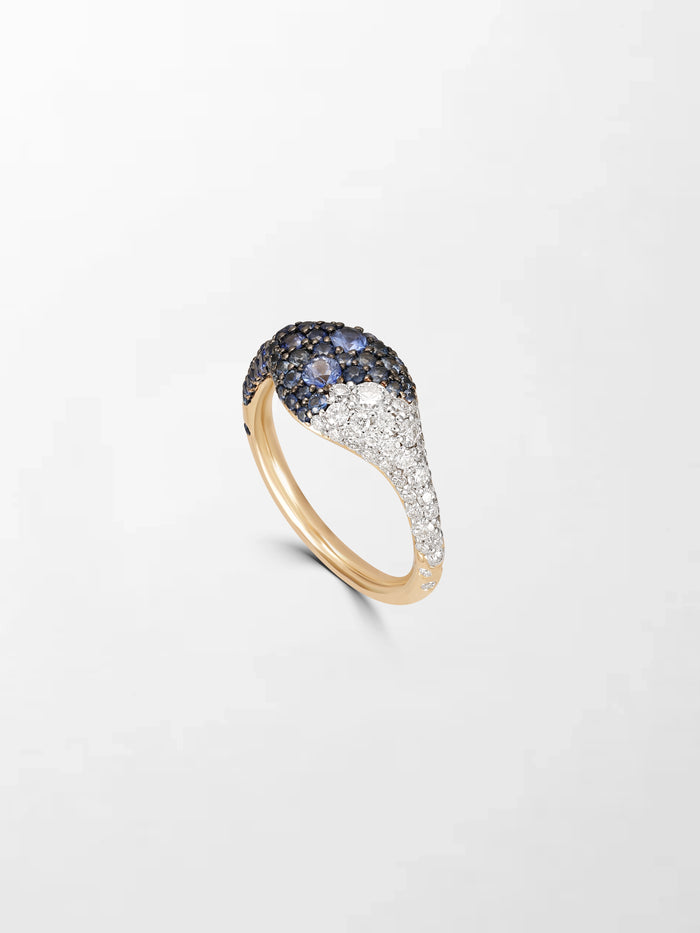 Sapphire Dome Pave Ring
