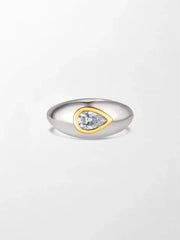 Pear Duo-Tone Ring