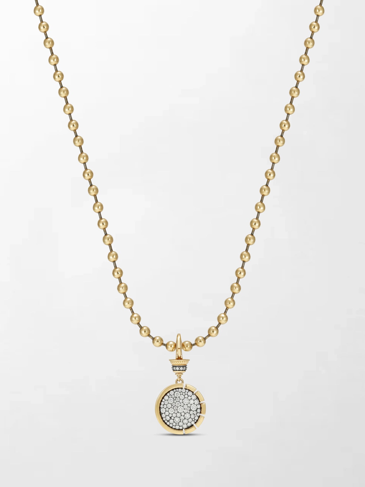 Split Bezel Midnight Pendant with Ball Chain