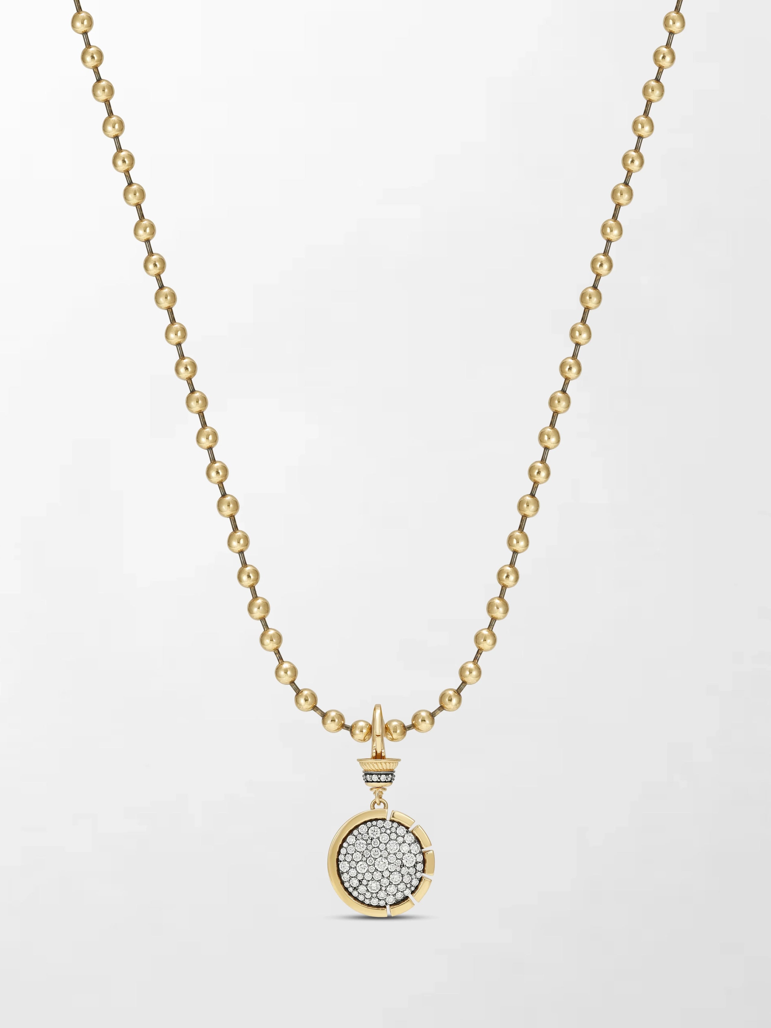 Split Bezel Midnight Pendant with Ball Chain