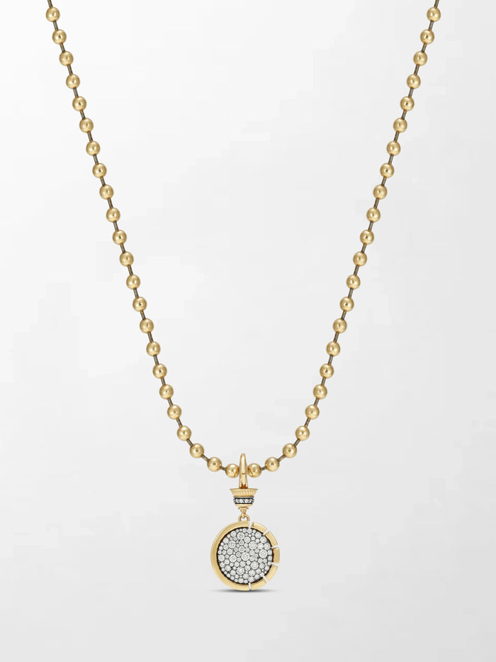 Split Bezel Midnight Pendant with Ball Chain