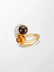 Duality Citrine & Smoky Topaz Ring