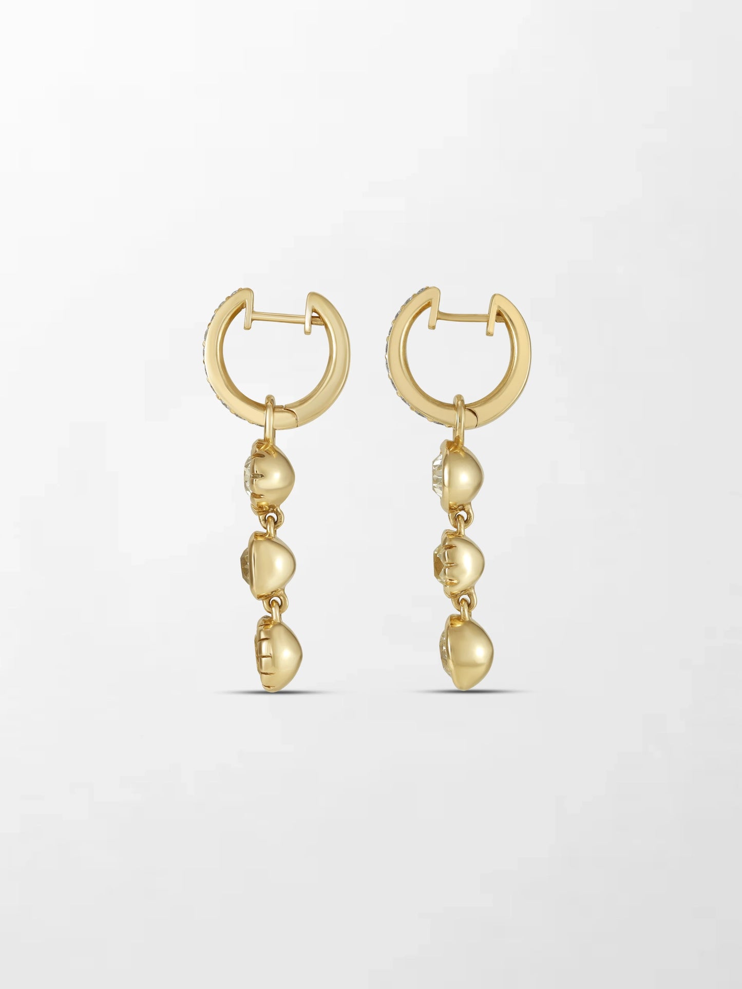 Split Bezel Drop Earrings