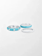 Blue Enamel Stack Ring