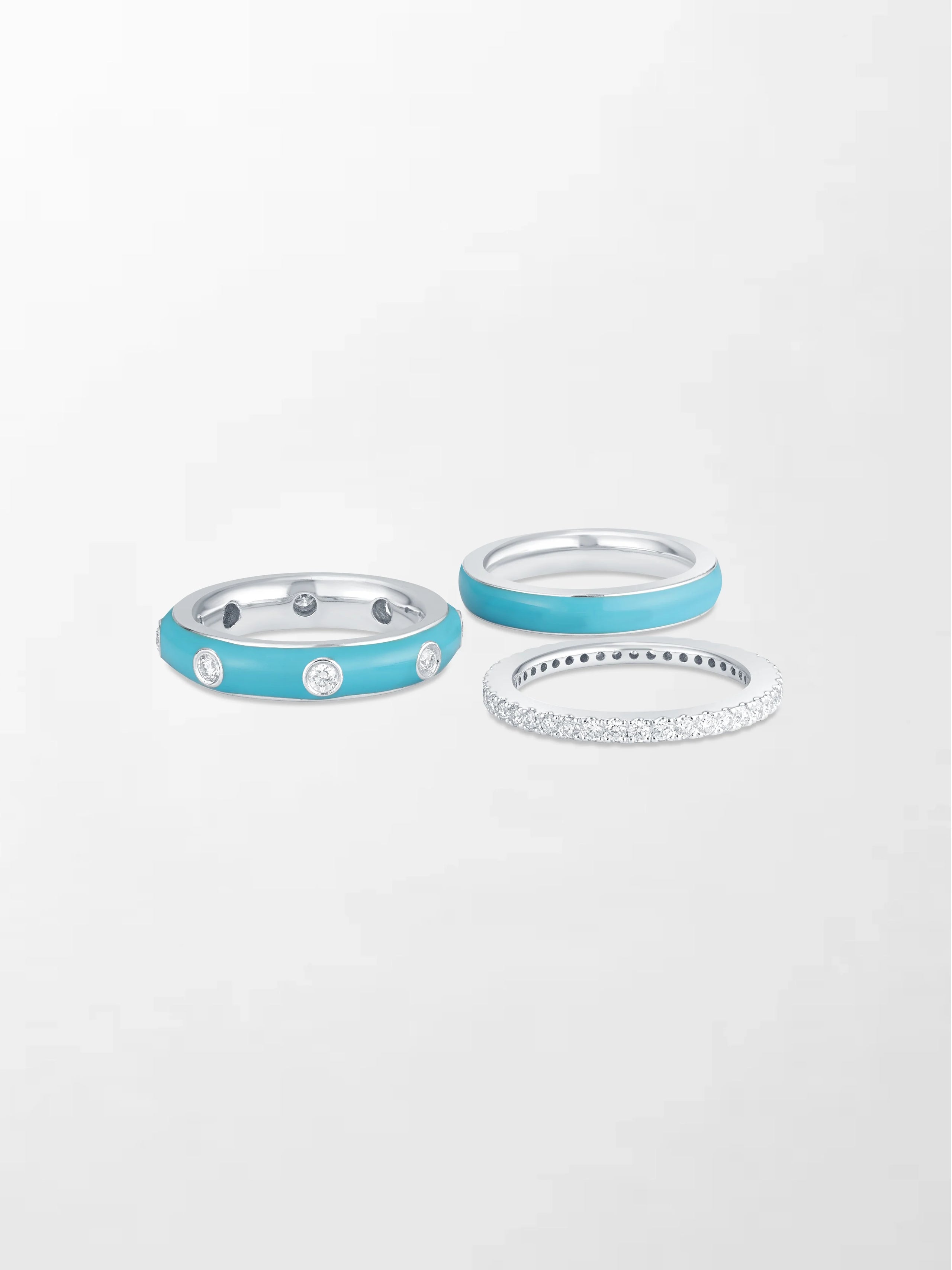 Blue Enamel Stack Ring