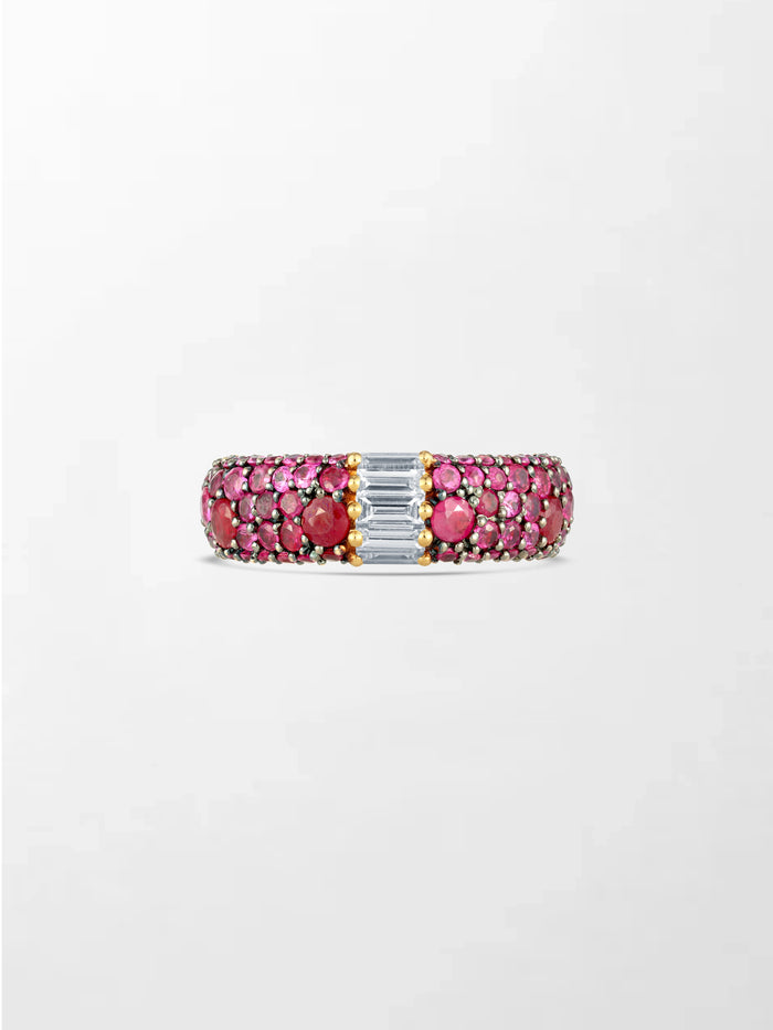 Ruby Pavé Baguette Band