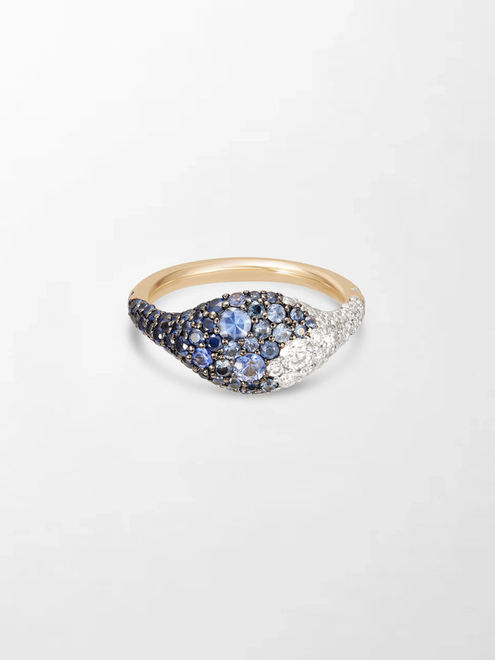 Sapphire Dome Pave Ring