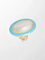 Moonstone Enamel Ring