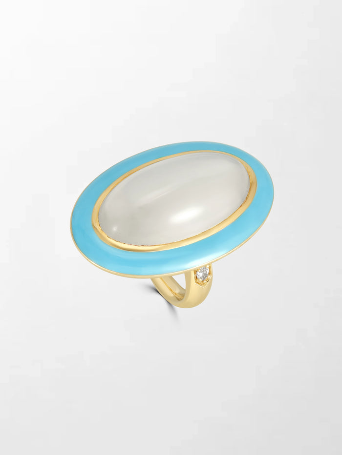 Moonstone Enamel Ring