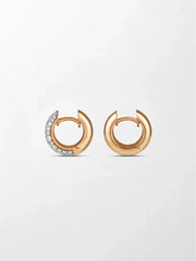 Duo Rose Pavé Huggie