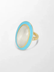 Moonstone Enamel Ring