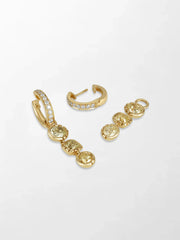 Split Bezel Drop Earrings