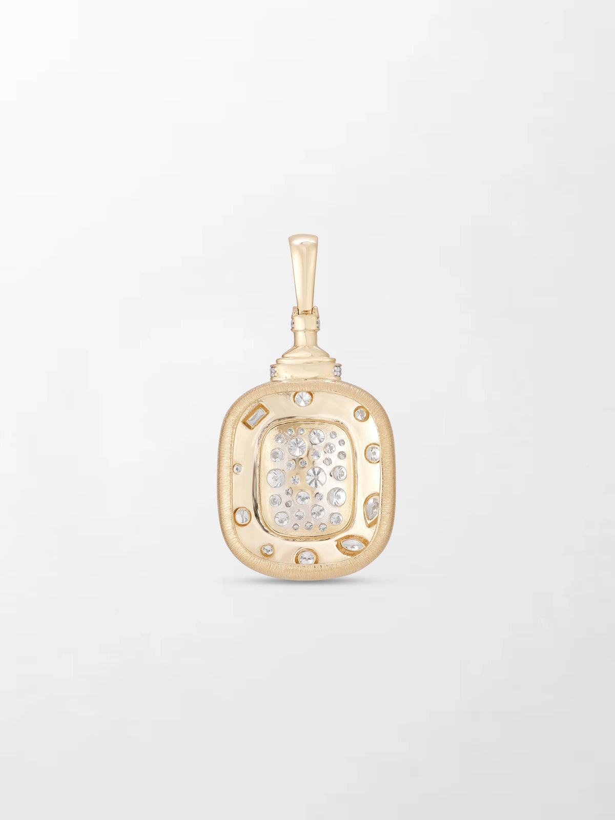 Mixed Shaped Diamond Pendant on Cube Chain