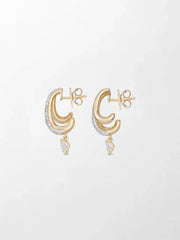 Pave 2 Claw Diamond Earrings