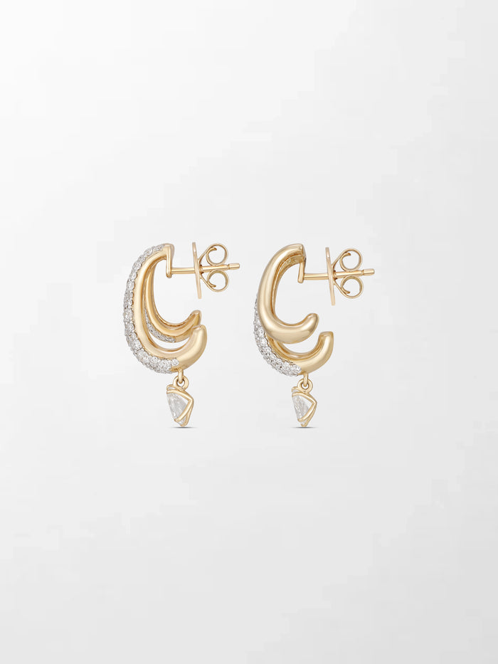 Pave 2 Claw Diamond Earrings