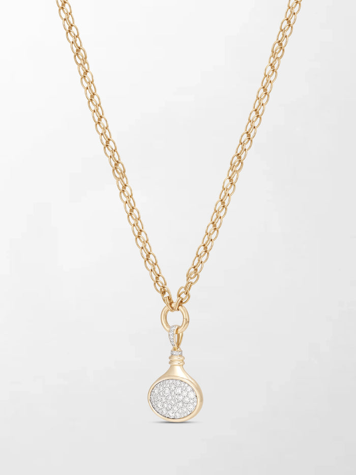 Oval Motif Pave Pendent on Illusion Chain