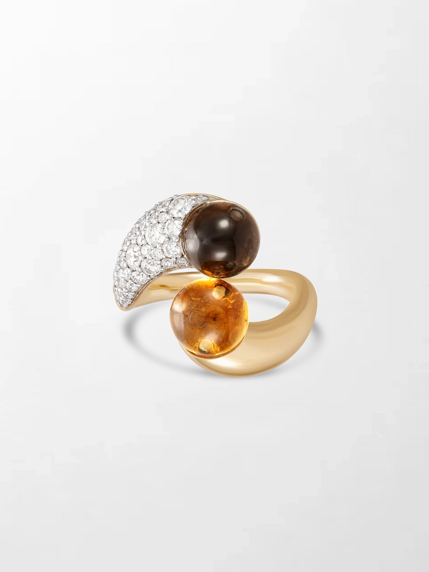 Duality Citrine & Smoky Topaz Ring