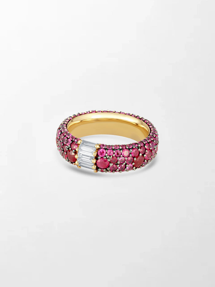 Ruby Pavé Baguette Band
