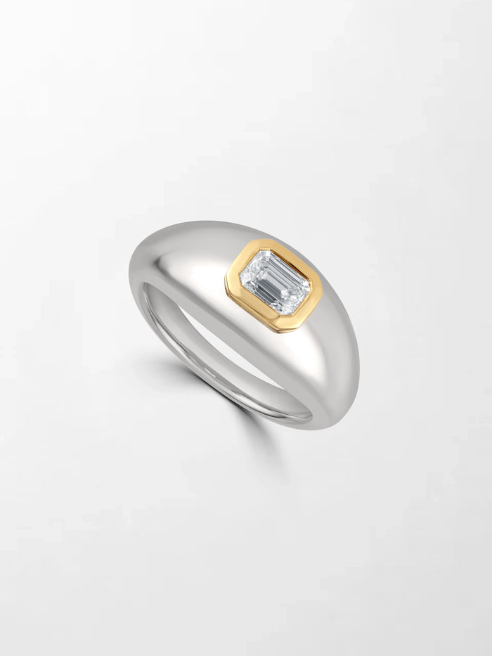 Emerald Duo-Tone Ring