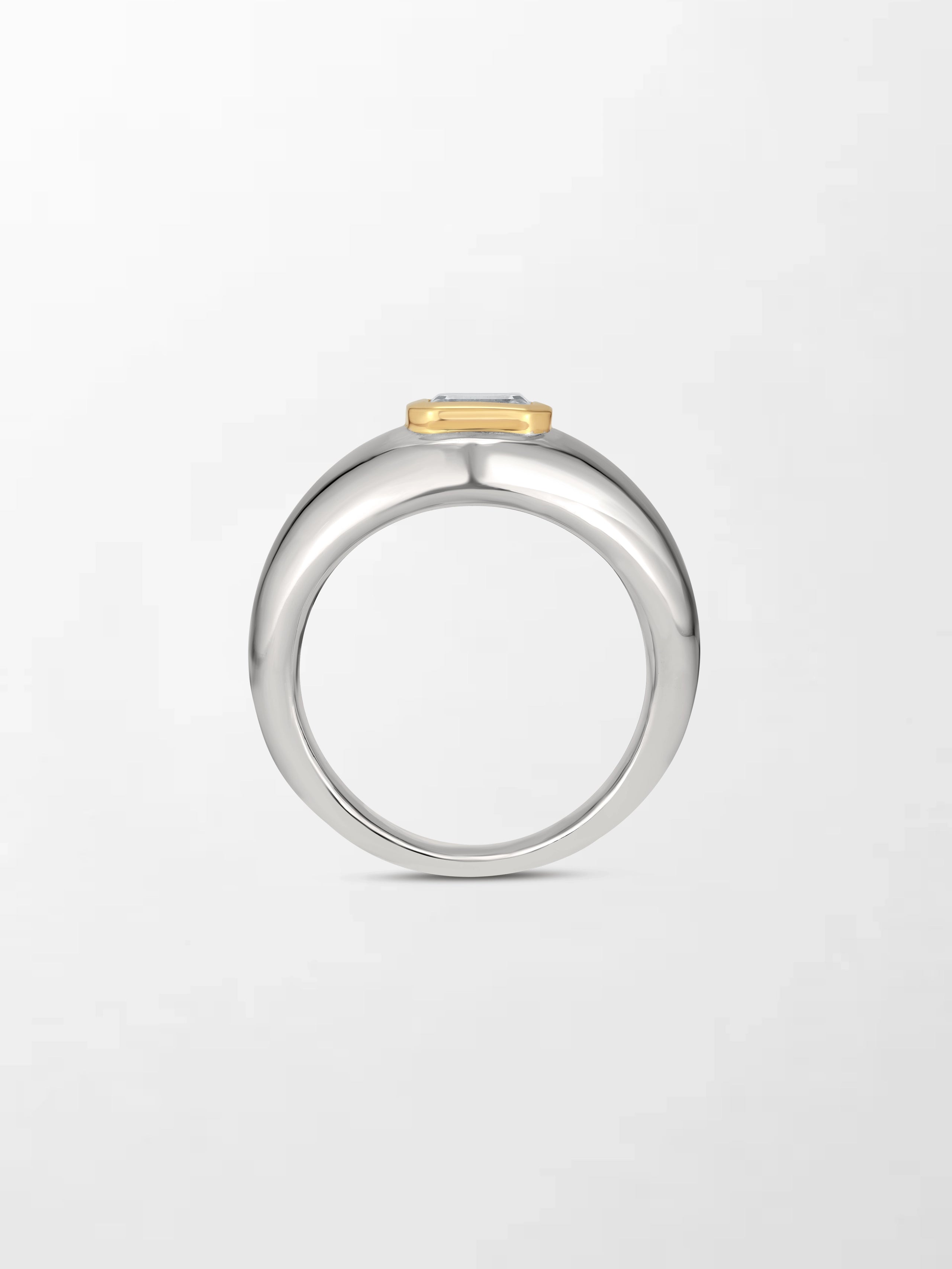 Emerald Duo-Tone Ring