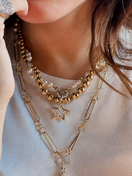 Moonstar Pavé Pearl Necklace