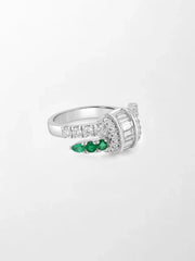 Emerald Baguette Clasp Ring