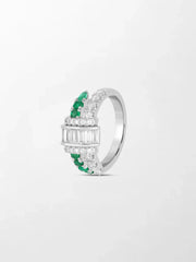 Emerald Baguette Clasp Ring