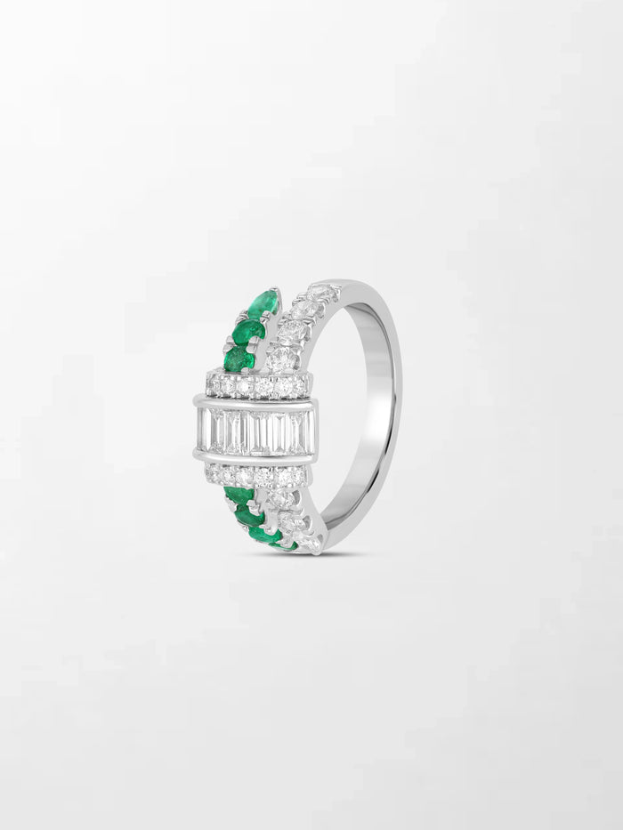 Emerald Baguette Clasp Ring