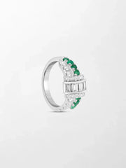 Emerald Baguette Clasp Ring